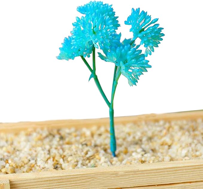 Cayway 21 PCS Artificial Succulent Plants, Blue Fake Succulent, Unpotted Faux Succulent Assortment in Flocked Blue in Different Type for Birthday Home Decor Indoor Wall Garden DIY