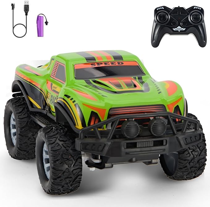 Remote Control Cool Off-Road Vehicle Truck, 2.4GHz RC Car with LED Lights, 1:20 Scale Off-Road Vehicle, Red RC Truck,Remote Control car from a Long Distance,Gifts for Children (Green)