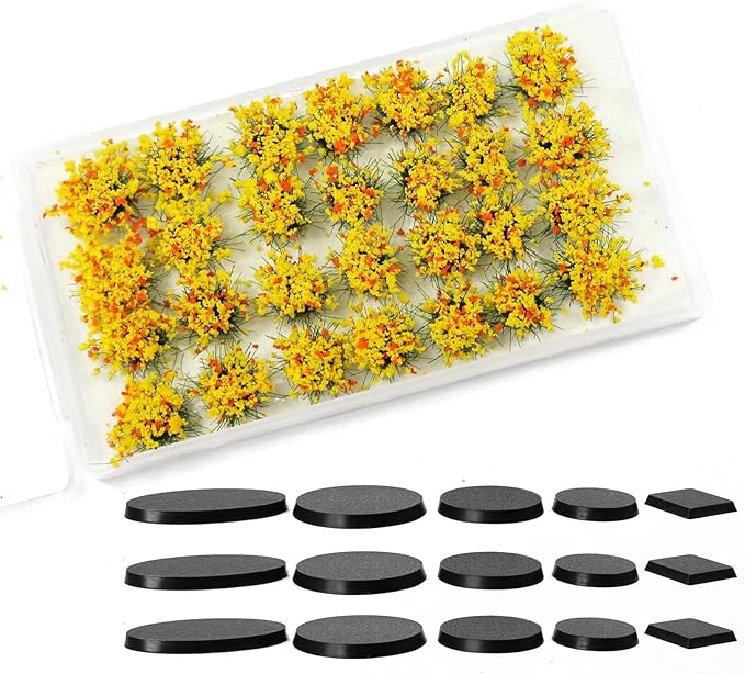 Miniature Vegetation Bushy Shrubs Tuft Flowers with Model Bases War Game DIY Railway Terrain Scenery (E)