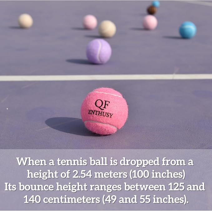QF ENTHUSY Pink Tennis Balls, 3 Pack Colored Tennis, Suitable for Beginner, Training, Matches & Practice Sessions