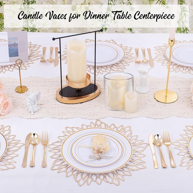 6pcs Glass Cylinder Vases for Centerpieces, 4 Inch Small Clear Glass Flower Vases Floating Candle Holder Vase for Wedding Birthday Party Decoration Home Table Decor