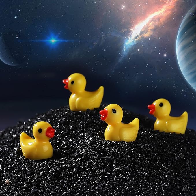 200 Pieces Mini Resin Ducks Tiny Duck for Garden Micro Landscape Ornament Dollhouse Prank Christmas Falloween Birthday Party Favors DIY Decoration Craft
