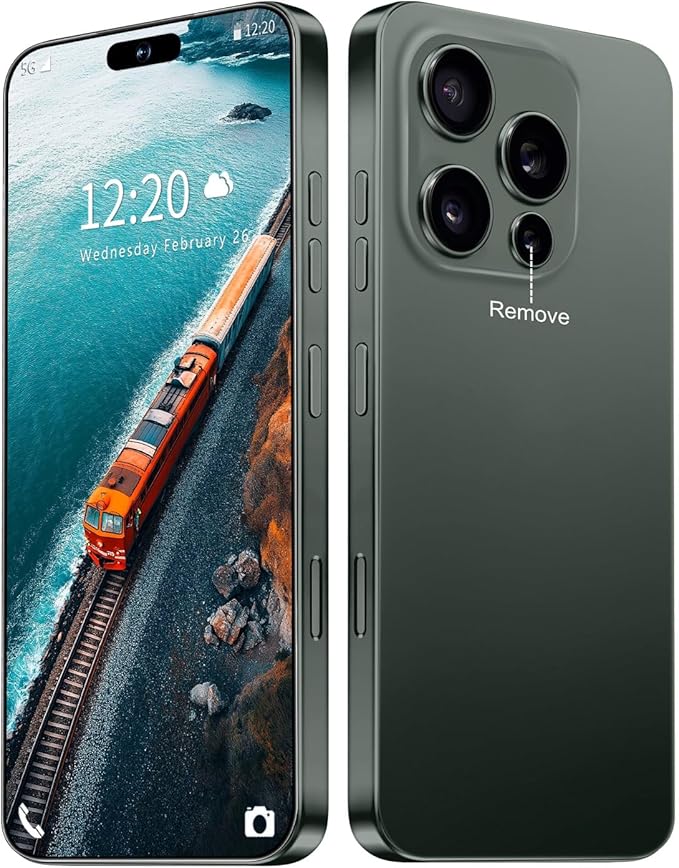 16PROMA X Smartphone Unlocked Cell Phone,6.99" HD Screen Unlocked Phone,16+512GB Android 14 with 128GB Memory Card,Face ID/Dual SIM/5G/Fingerprint Button Unlock/Photos/GPS (Dreep Green, 16+512G)