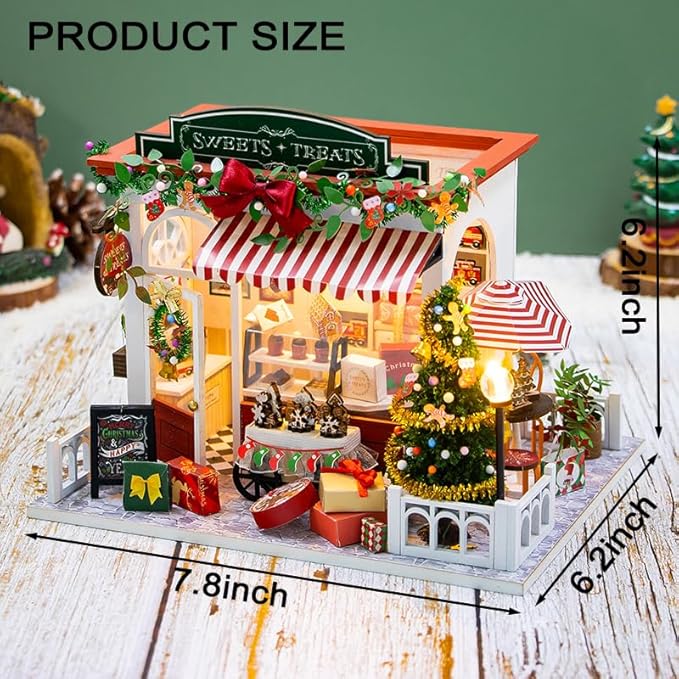 DIY Miniature Dollhouse Kit, Mini House Making Kit with Furnitures, Tiny House Kit to Build for Adults, Hobby Craft Gift for Mothers Day, Christmas Store