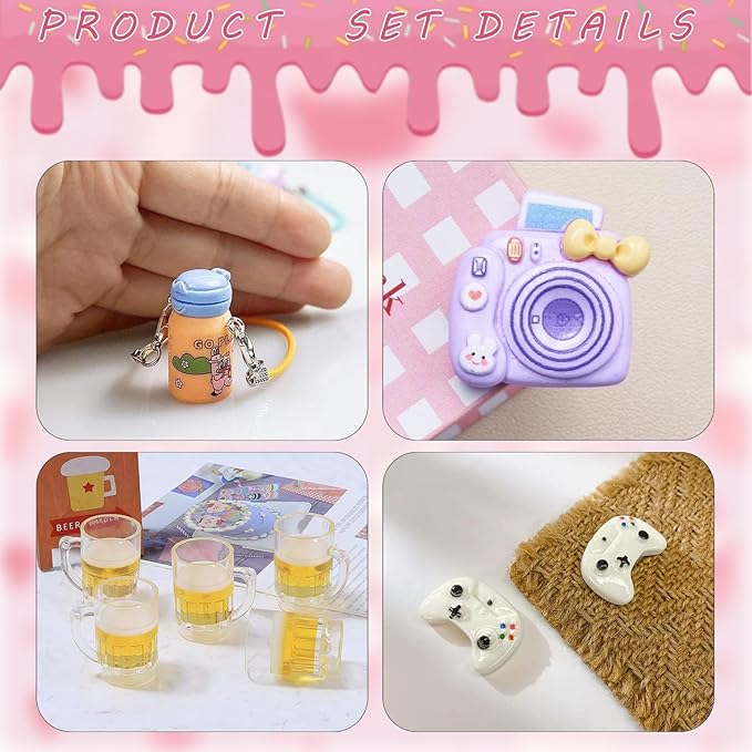 VPDSLABUBU Accessories for 3.9-6.7 Inch (10-17cm)Dolls,There are 7 Mini Accessories in Total,Including Models of Kettle, Game Console Handle,Ice Cream, Beer Cup, Camera, and A Bell,Meet your DIY needs