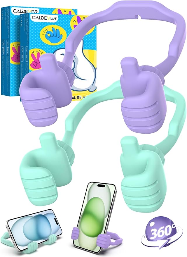 Stocking Stuffers for Teens Girls Boys Adults Cell Phone Stand: UPGRADE Adjustable Thumbs Up Lazy Phone Holder for Desk Cool Gadgets Fun Birthday Gift Ideas for Kids Teenager Women Gifts for Christmas