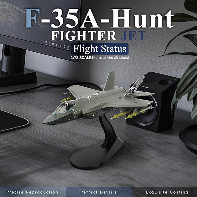 HANGHANG 1/72 Military Model Plane F-35A Hunt Lightning II Alloy Fighter Plane Model Model Airplane for Collections and Displays