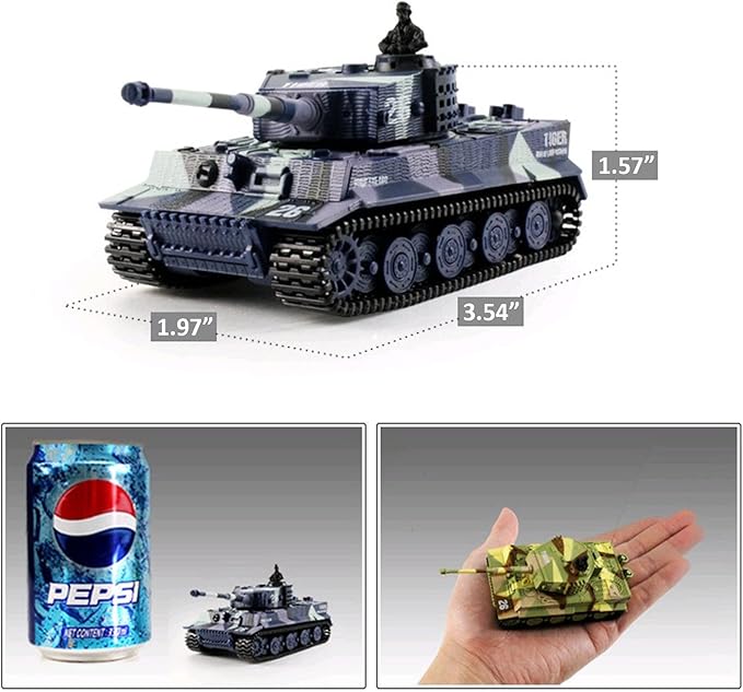 Cheerwing 1:72 German Tiger I Panzer Tank Remote Control Mini RC Tank with Rotating Turret and Sound