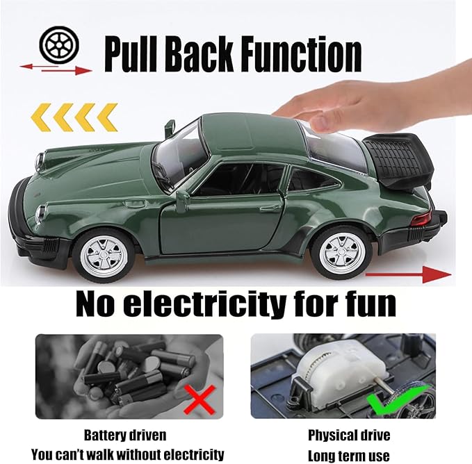 1/36 Scale Porsche 911 Trubo 1978 Diecast Car Models,Pull Back Vehicles Porsche 911 Toy Car,Cars Gifts for Boys Girls