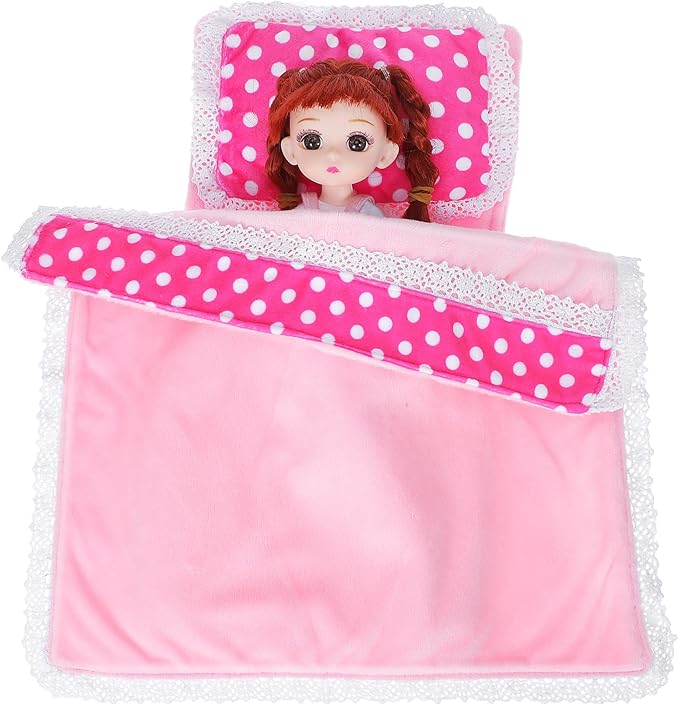 TOYANDONA 18 Inch Doll Bedding Set Miniature Dollhouse Accessories Includes Comforter Pillow Mattress for Doll Beds and Cribs Imaginative Play