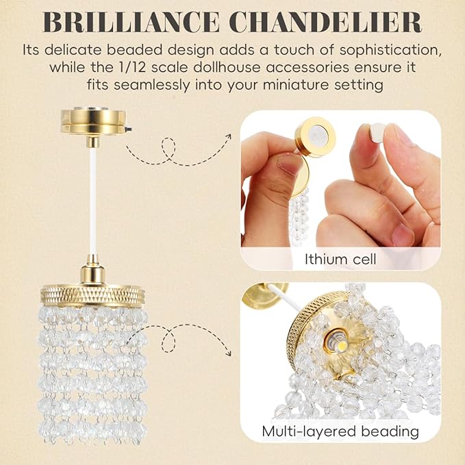 TOYANDONA Dollhouse Lights: Miniature Dollhouse Ceiling Lights - Vintage Hanging Lamp for Doll House Decoration - Simulation Furniture Accessories