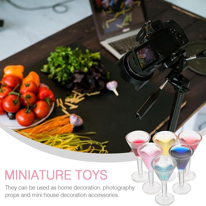 Hemoton 24Pcs Mini Wine Glasses Set Miniature Cocktail Glasses Dollhouse Accessories Kids Toys Micro Decor for Photography and Home Display
