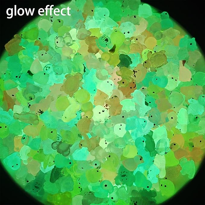 Cayway Mini Resin Animals 100 PCS Miniature Animals Glow in The Dark for Miniature Fairy Garden Decoration Accessories Micro Landscape