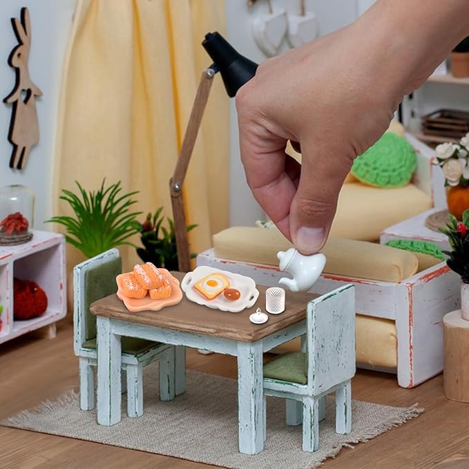 3Pcs Mini Dinner Plate Tray Shape Resin Silicone Molds Tiny Plate Epoxy Casting Molds for DIY Micro Resin Dollhouse Fairy Garden Kitchen Miniatures Landscape Decor