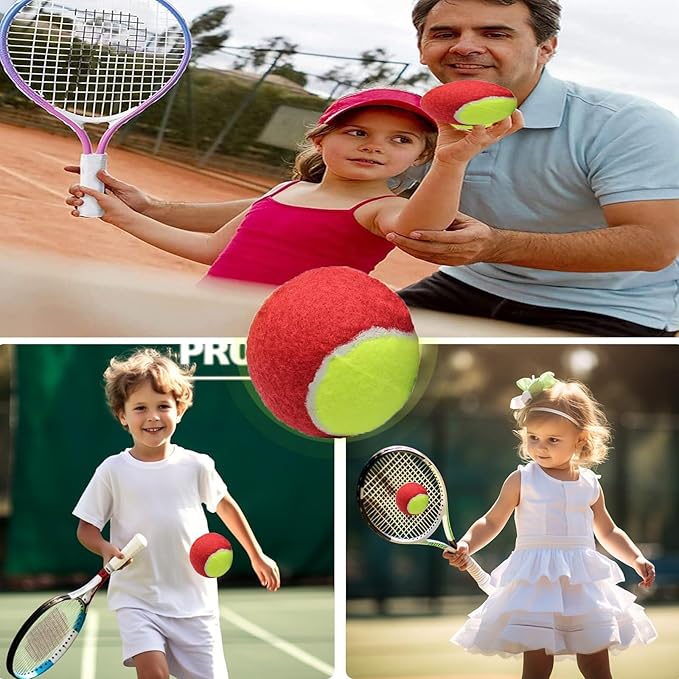 LIYUANBAIHUO Tennis Balls Low Compression Stage Tennis Ball for Beginners Youth Kids Training Practicing for Easy Transport