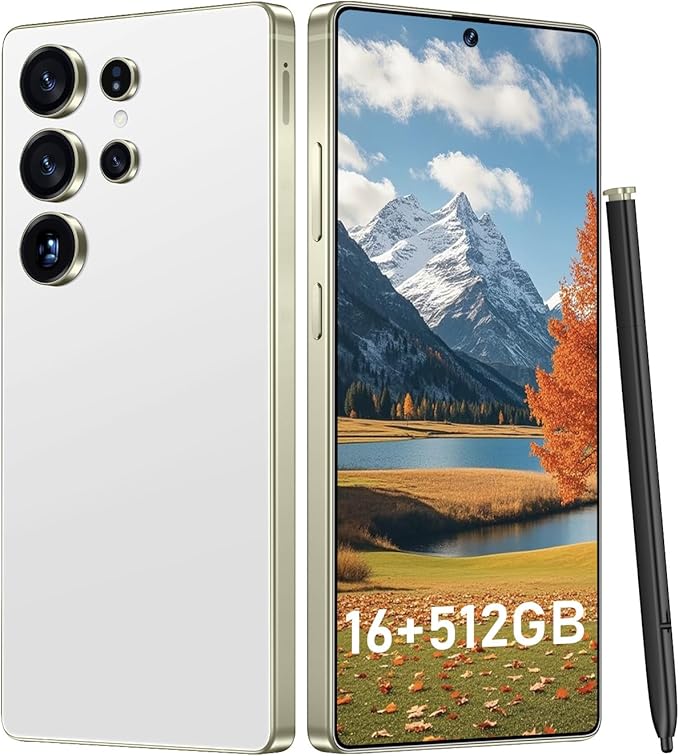 OEJBK I25 Ultra: Powerhouse 16GB/512GB, 2-Day 7000mAh Battery, Huge 6.99" Android 14 Phone w/Built-in Stylus - Your All-in-One Device The Superior Choice (White)