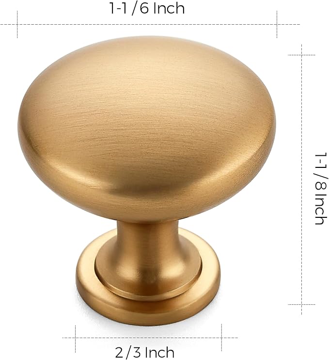 Ravinte 25 Pack Champagne Bronze Round Zinc Cabinet Knobs for Kitchen Bathroom Closet Dresser Cabinets