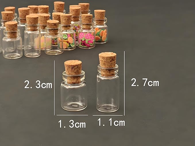 10 Pcs Miniature Glass Jar Set – 1:12 Scale Dollhouse Bottles with Cork Lids, Empty Canisters for Kitchen & Restaurant Scene, DIY Food Storage Containers, Dollhouse Accessories & Home Decor