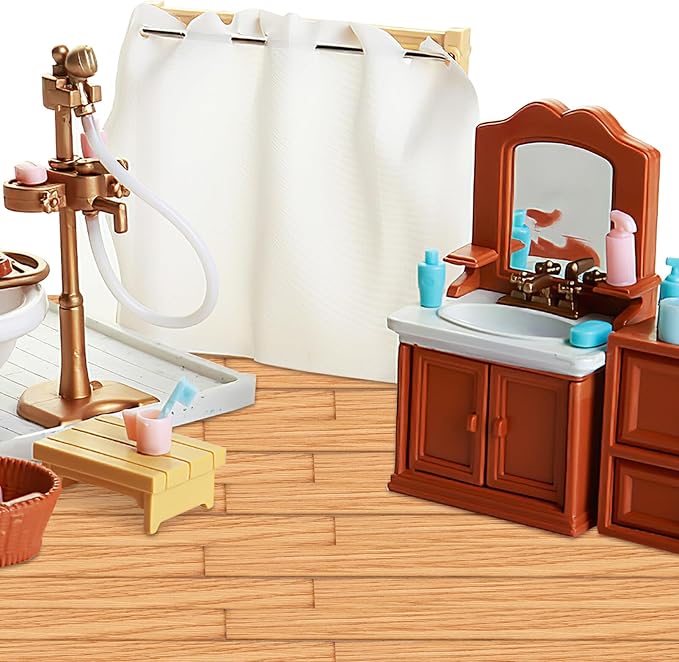 TOYANDONA 40pcs Miniature Dollhouse Flooring, Mini Floor Boards Self Adhesive Dollhouse Wood Flooring Peel and Stick for Dollhouse Accessories (Light Brown)