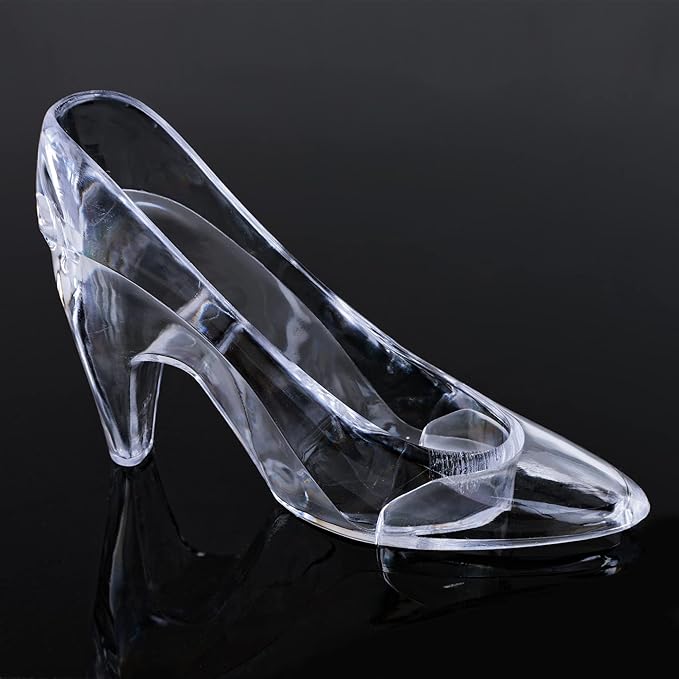 Super Z Outlet Plastic Mini Cinderella Princess Inspired Slipper High Heel Shoe Party Decoration for Weddings, Birthday Party, Table Serving, Candy & Other Event Favors (24)