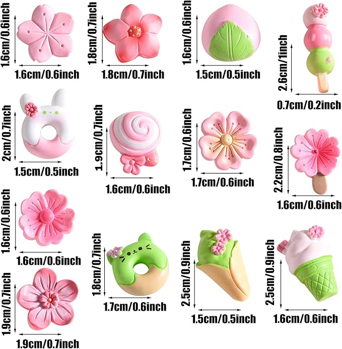 Cayway 13 PCS Mini Resin Flowers, Micro Landscape Miniature Flower, Mini Accessories Flowers for DIY Art Crafts, Zen Garden, Micro Landscaping Decoration
