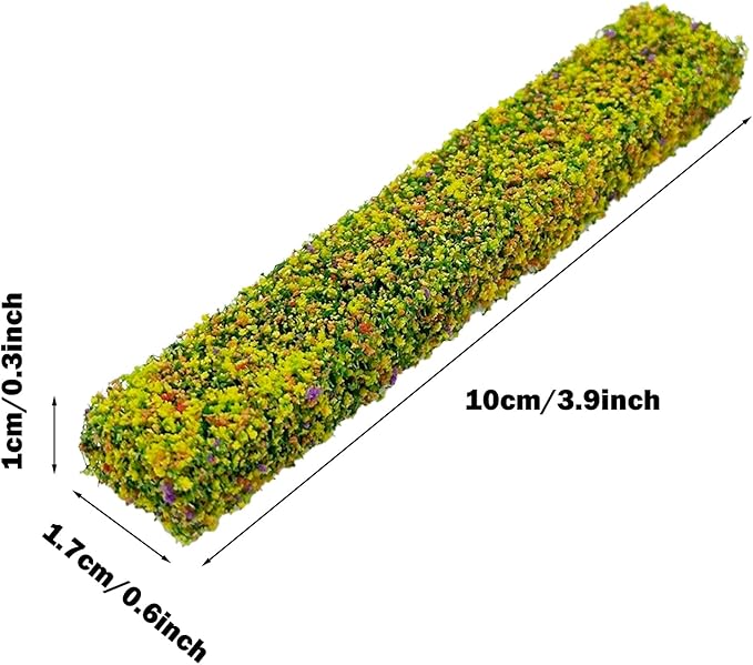Woohome 7 Color Miniature Shrub Strips Static Grass Tuft Static Shrub Vegetation Groups DIY Miniature Colorful Flower Cluster for DIY Model Train Landscape Railroad Scenery