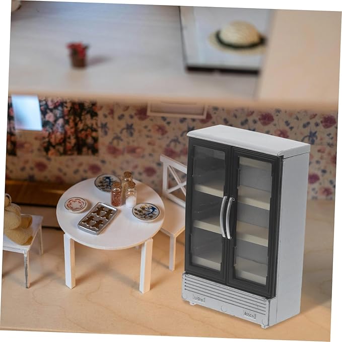 ibasenice Dollhouse Refrigerator Model Miniature Fridge Decor for Dollhouse Realistic Kitchen Miniatures Lightweight Refrigerator Model for DIY Projects Micro Landscapes