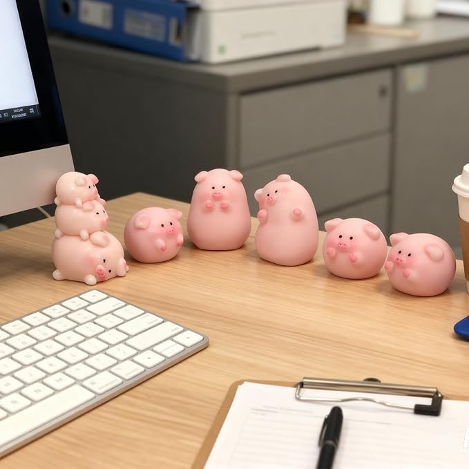36Pcs Mini Resin Pigs Figurines, Tiny Pigs Figurines, Miniature Resin Animals to Hide for Landscape Decor Cake Topper Party Supplies Birthday or Gift