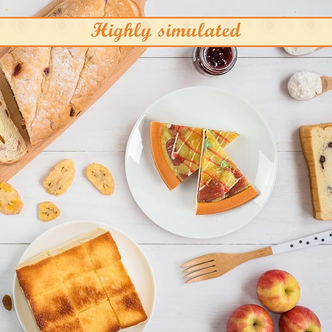 Luckforest Artificial Pizza Slices, 4 Pcs Fake Pizza Slices Models Simulation Realistic Bread Food Models for Home Kitchen Bread Shop Display Photography Props