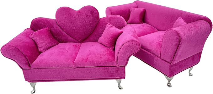 CONCISE Adult Dollhouse Furniture 1/6 1/12 Scale Miniature Velvet Sofa Hidden Jewelry Box for Women 14+ Collectors Ring Earring Necklace Bracelet Trinket Keepsake Storage Diorama Model Kit Display
