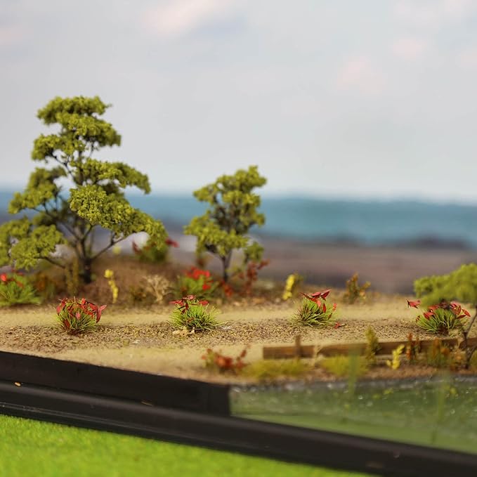 Miniature Vegetation Artificial Flower Cluster with Model Bases War Game Lowland Scenery (E)