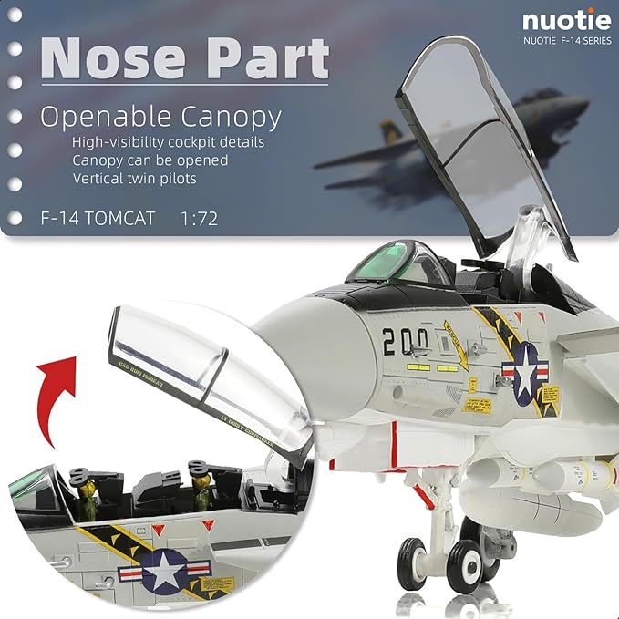 US Navy F-14 Tomcat 1/72 Alloy Model VF-84 Jolly Rogers Fighter DieCast Metal Airplane Military Display Model Collection or Gift