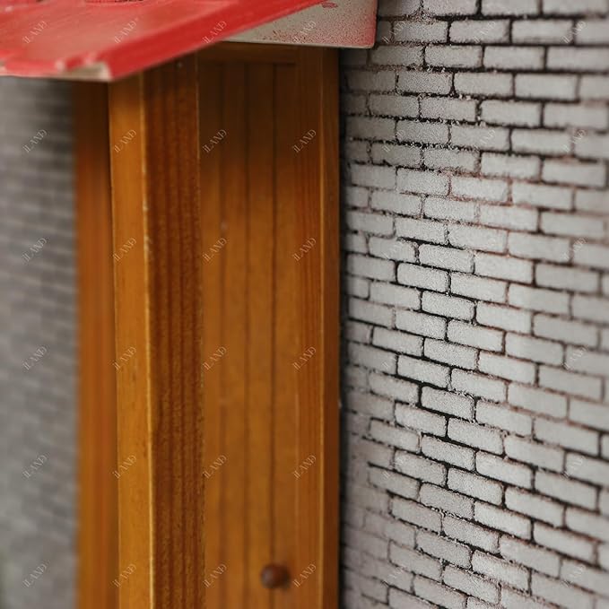 iLAND Dollhouse Accessories Miniature Brick Wall 3D Stones ＆ Flooring DIY Kits, Dollhouse Brick Molding for Flooring Diorama