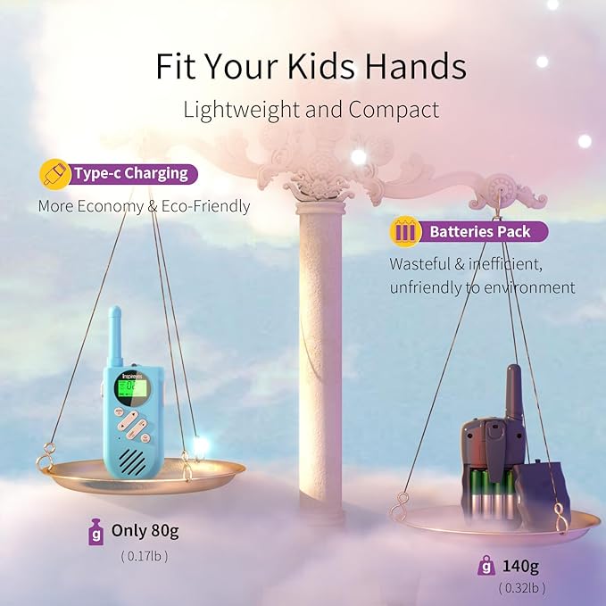Inspireyes Walkie Talkies for Kids Rechargeable,Toys for Boys and Girls Ages 3-12, 3 Pack Long Range 2-Way Radios, Birthday Gifts,Christmas Stockings, Outdoor Play, Family Games, Hiking Camping Gear