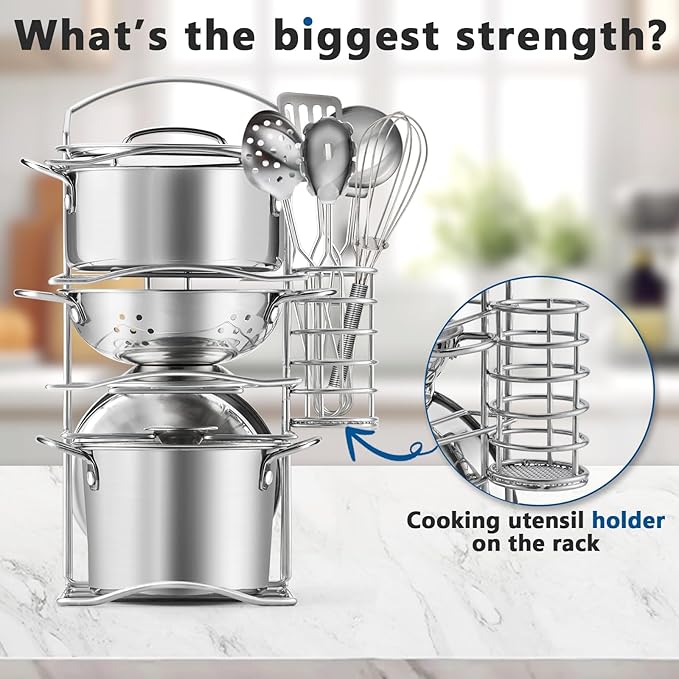 12Pcs Kids Pretend Play Kitchen Accessories Toy Stainless Steel Metal Pots and Pans Playset with Rack Mud Kitchen Accessories Toy Pots and Pans for Kids Toddler Age 3 Years Old
