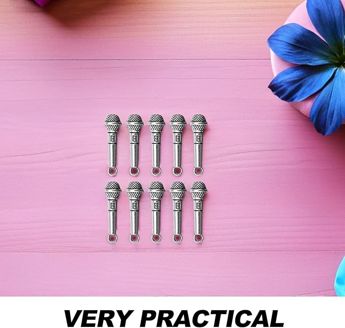 IMIKEYA 10pcs Mini Microphones Model Miniature Alloy Doll House Ornament Miniature Adornment for Dollhouse Decoration