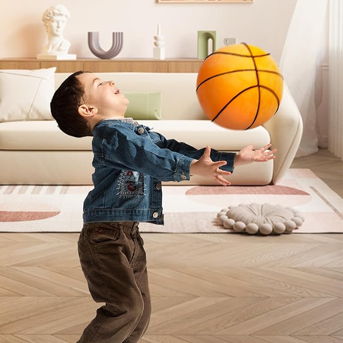 OurHonor Basketball Pillow, Basketball Plush 11.8", Basketball Stuffed Animal, Fluffy Cute 3D Stuffed Sports Ball Plushies Room Decor Games Gift for Kids and Adults