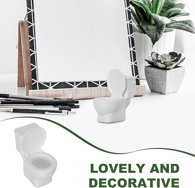 VOSAREA Miniature Commode Model Toy Dollhosue Bathroom Furniture Funny Toilet Decor Doll Accessories