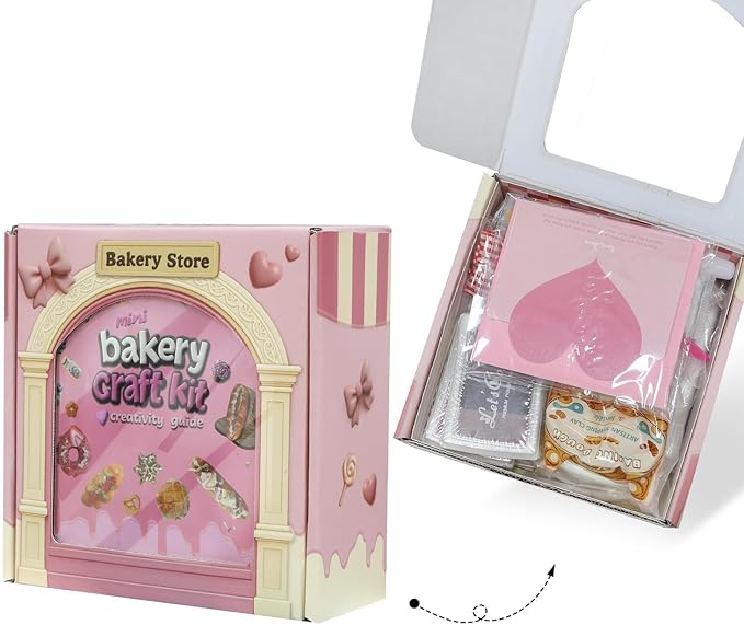 iLAND Crafts Kits for Girls Ages 8-12 Molding Air Dry Clay for Kids Art Kits for Girls Ages 10-12 DIY Mini Dollhouse Food Toys For 7 9 10 Year Old Kids Tween Cute Birthday Gifts Creative Christmas Fun