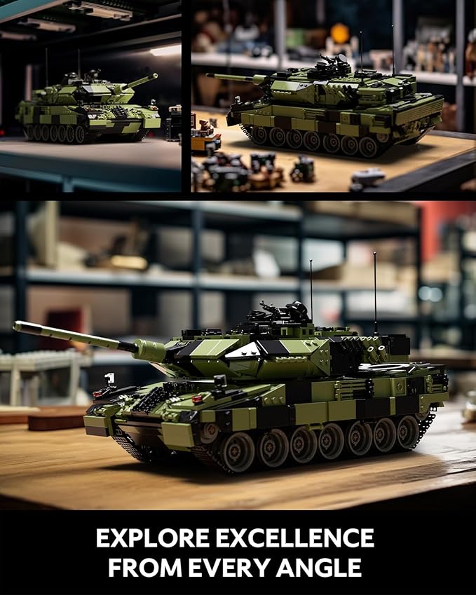 Nifeliz Leopard II A7 Tank, Military Tank Building Set for Adults, Collectible Army Model to Build and Display, Gift Ideal for Military Enthusiasts (2,069 PCS, NF10269)