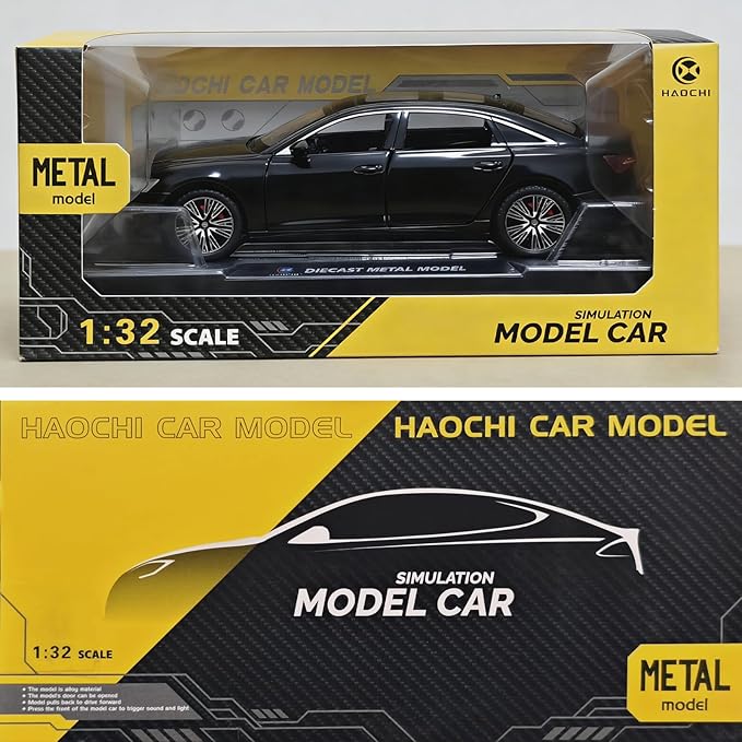 Toy Car 1/32 Audi A6L 55 TFSI Metal Model Car Pull Back Car Toys with Light and Sound Toys Car Audi Collectible Model for Boy (Black)