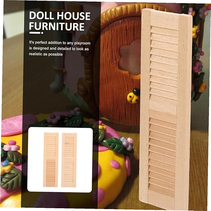 4pcs Scale Miniature Dollhouse Window Blinds Polished Smooth Mini House Accessories for Realistic Doll Furniture Decoration