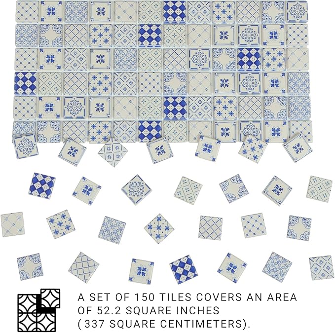 150 pcs, Dollhouse Flooring, 1:12 Scale Doll House Tiles, Miniature Checkerboard Floor, REDUCIO! (Timeless Porcelain)