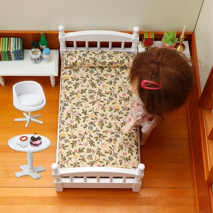 6Pcs 1:30 Scale Miniature Chair, Mini Plastic Chairs and Table, Mini Backrest Swivel Egg Chair, Miniature Furniture for Mini House Accessories Gardening Scene Ornaments