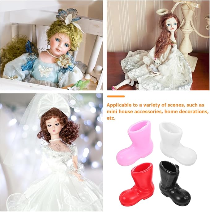 OKUMEYR 50Pcs Mini Santa Boots Decor Doll Decorative Shoes for Crafts Mini House Accessories for Holiday Decor and Doll