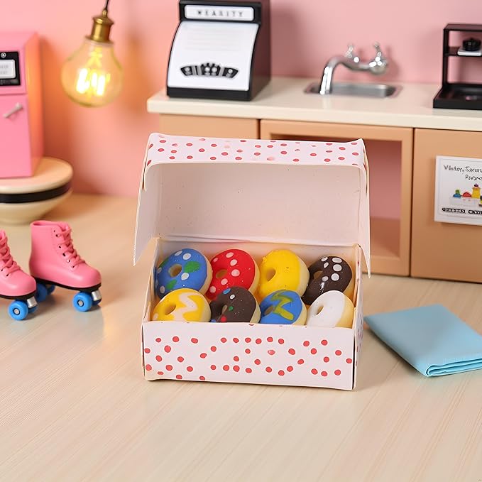 1Set 1/12 Miniature Donuts Dollhouse Decoration Accessories, DIY Micro Landscaping Decor
