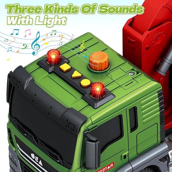 Toddler Boy Toys for 3 4 5 6 7 Years Kids, Large Flatbed Truck Toy with a Farm Truck, Friction Powered Vehicles Toys with Lights and Sounds, Birthday for Boy Girls