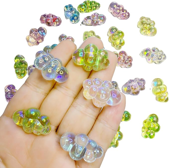 30 Pieces Tiny Fake Bubbles for Dollhouse Mini Bathtub 1:6 Miniature Dollhouse Accessories Bubble Decor for Fairy Garden Beach, Acrylic Bubble Beads