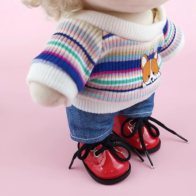 2 Pairs Mini Shoes 1/8 BJD Doll Shoes PU Leather Cute Elf Shoes (2 Colors)