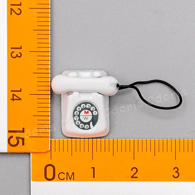 Odoria 1/12 Miniature Telephone Dollhouse Decoration Accessories, White